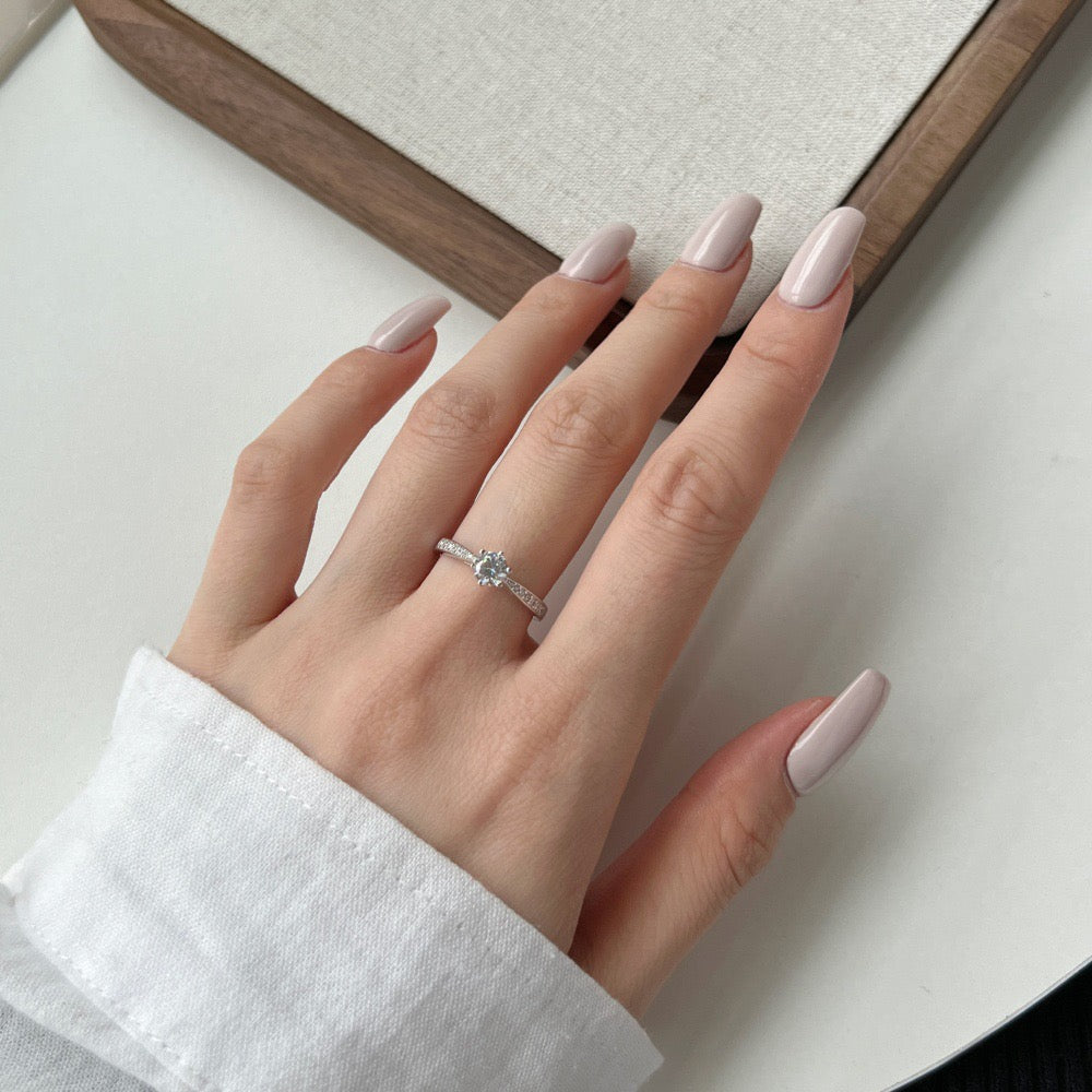 Bague Précieuse en argent S925 rhodié