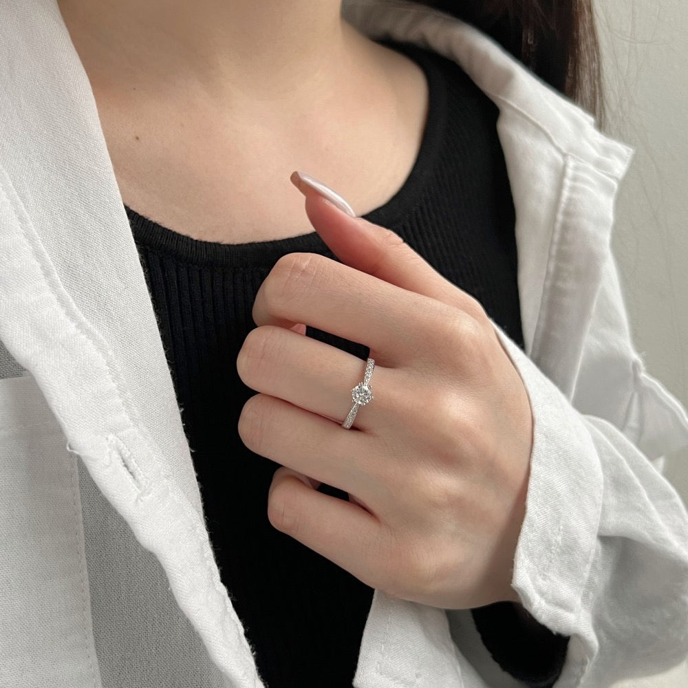 Bague Précieuse en argent S925 rhodié